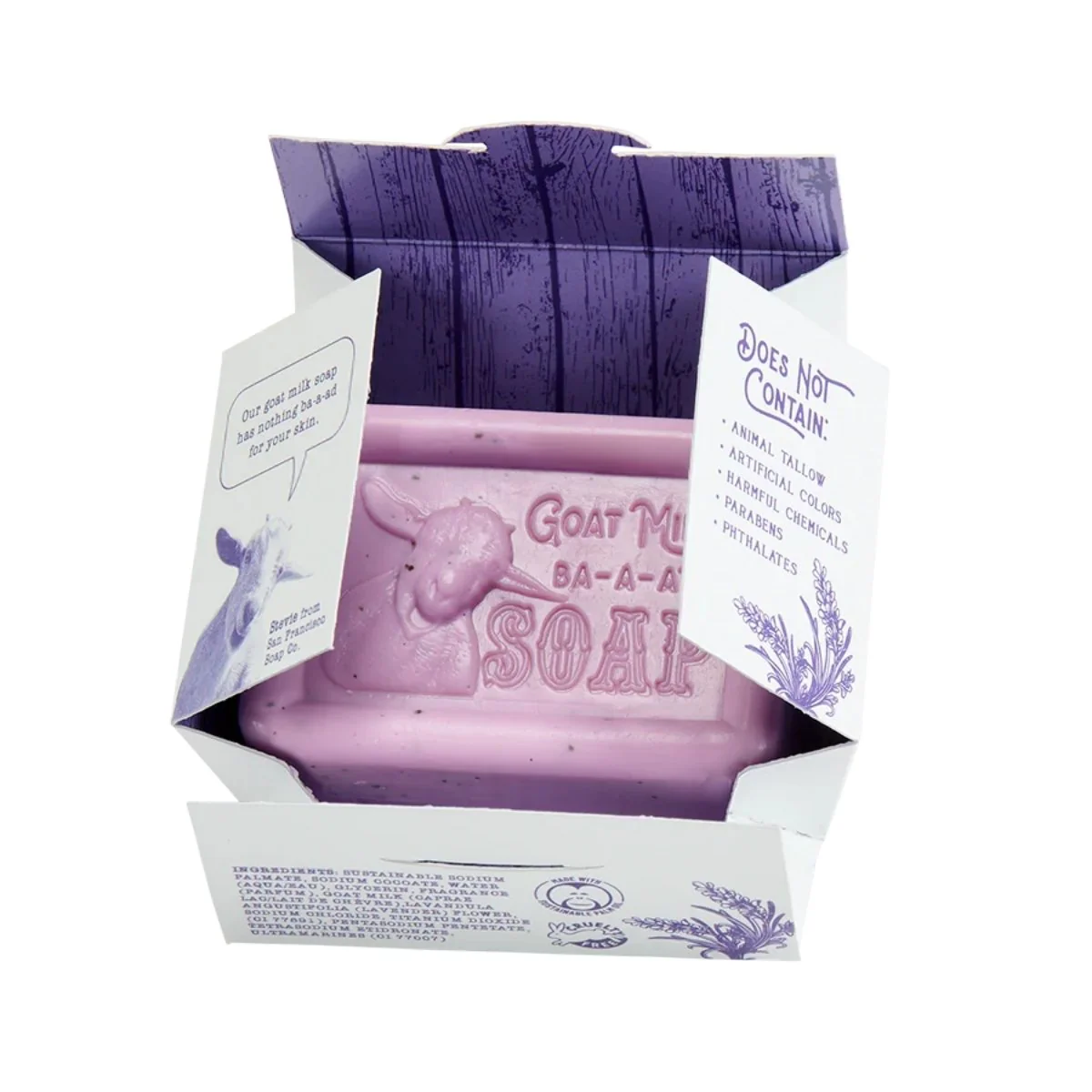San Francisco Soap Company Clean Caprine Goat Milk Lavender Bar Soap 5oz - Image 3
