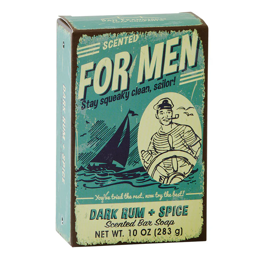 San Francisco Soap Company - FOR MEN Bar Soap - Dark Rum & Spice - 10oz