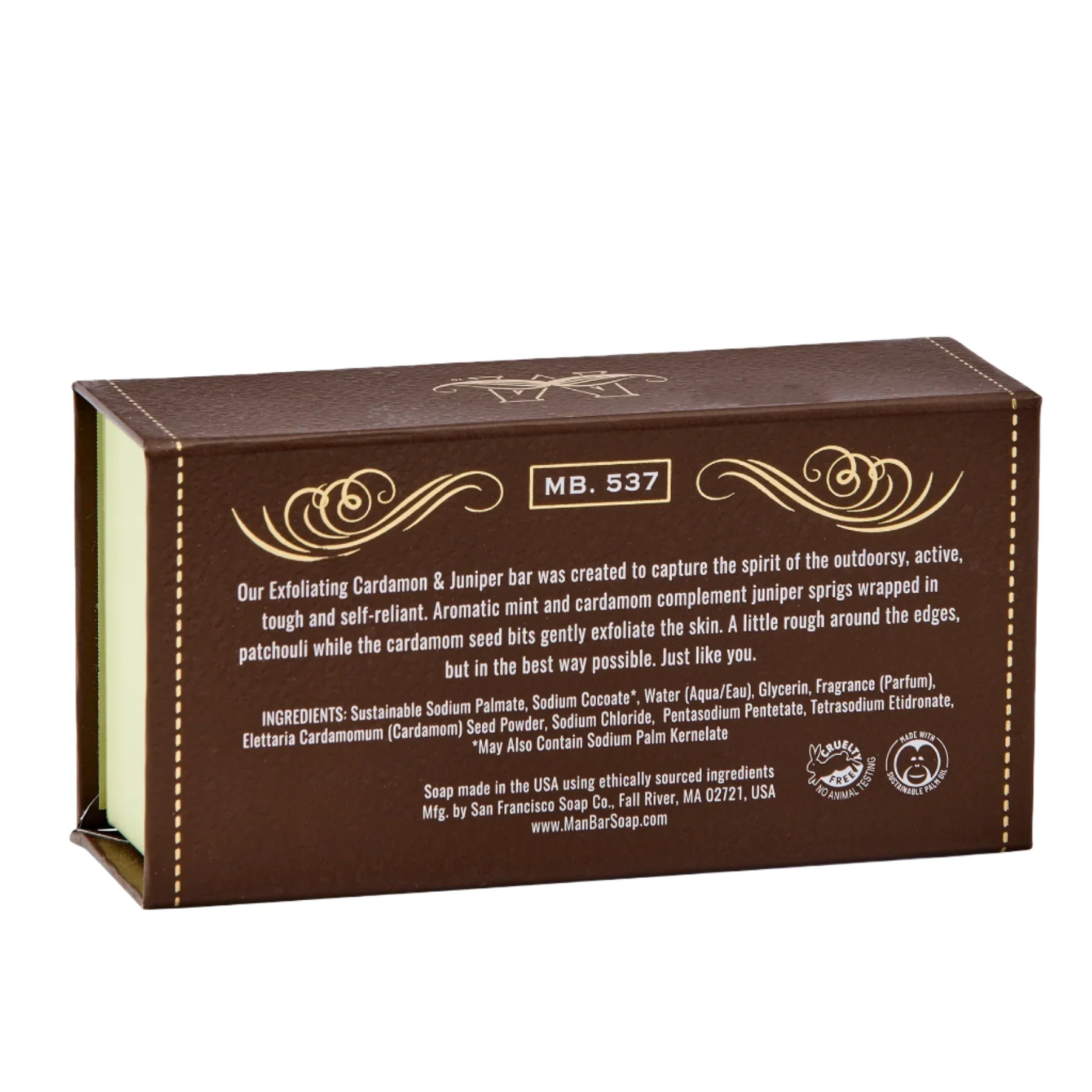 San Francisco Soap Company MAN BAR® Exfoliating Cardamom & Juniper 10oz - Image 3