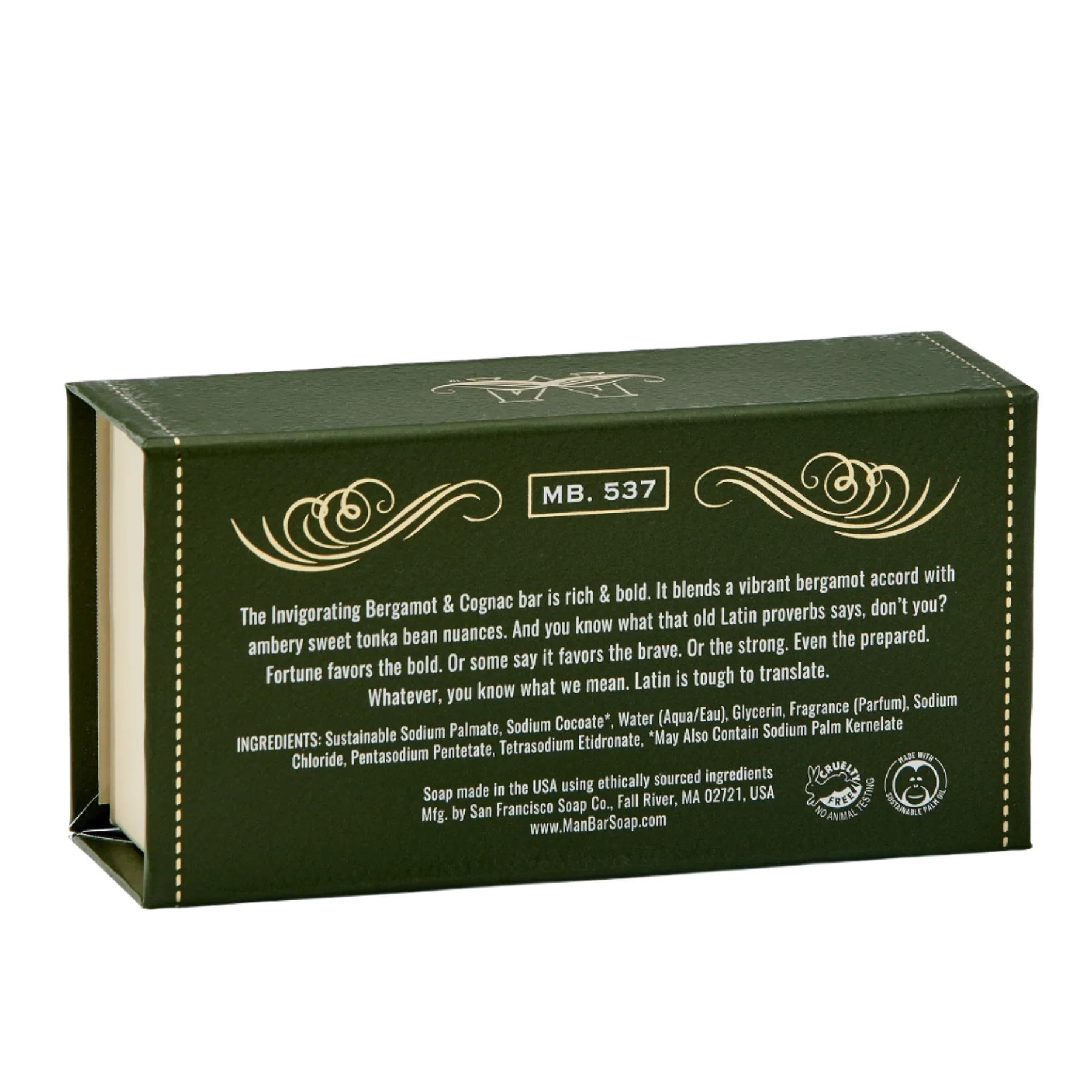 San Francisco Soap Company MAN BAR® Invigorating Bergamot Cognac10oz - Image 3