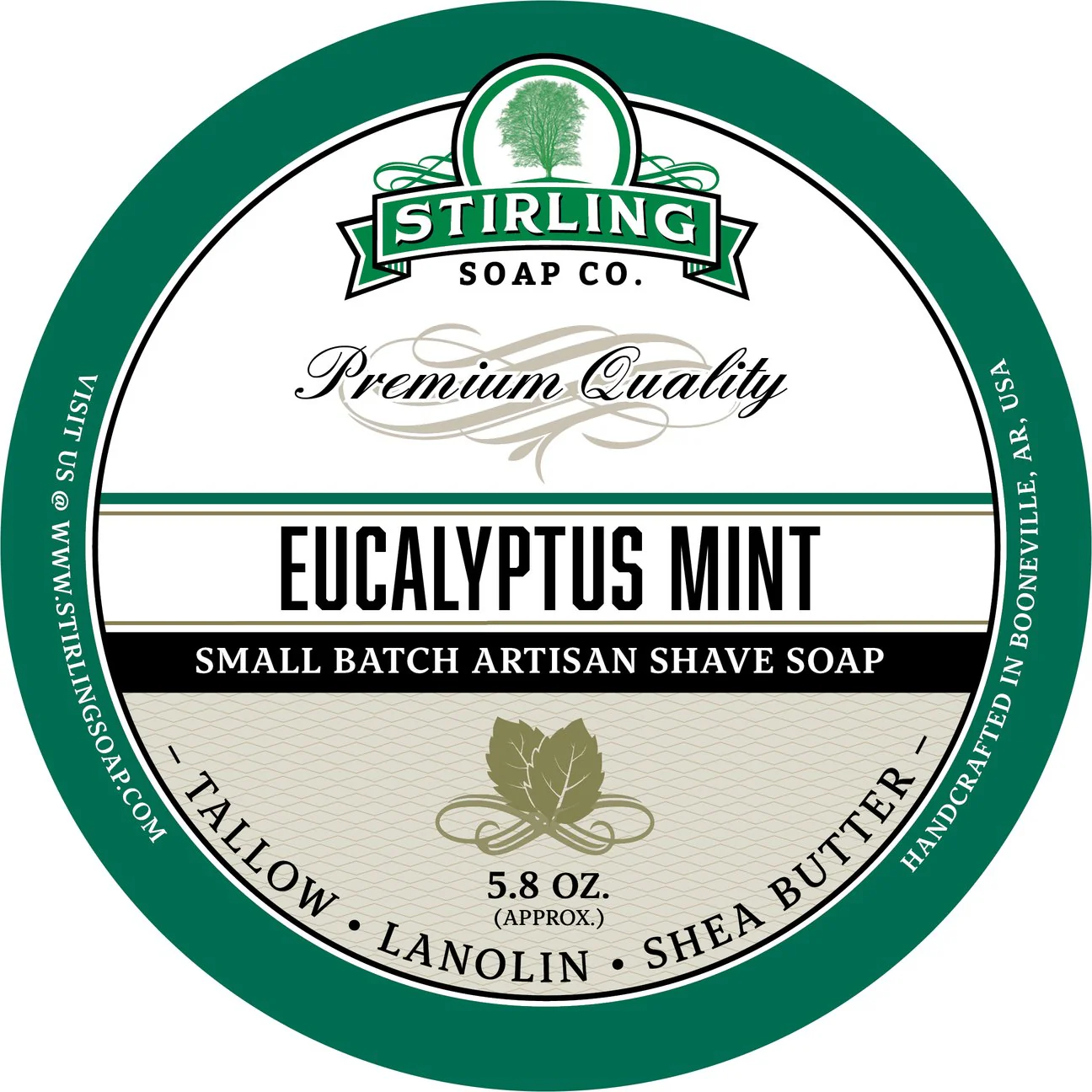 Stirling Soap Company Eucalyptus Mint Shave Soap 5.8oz - Image 2
