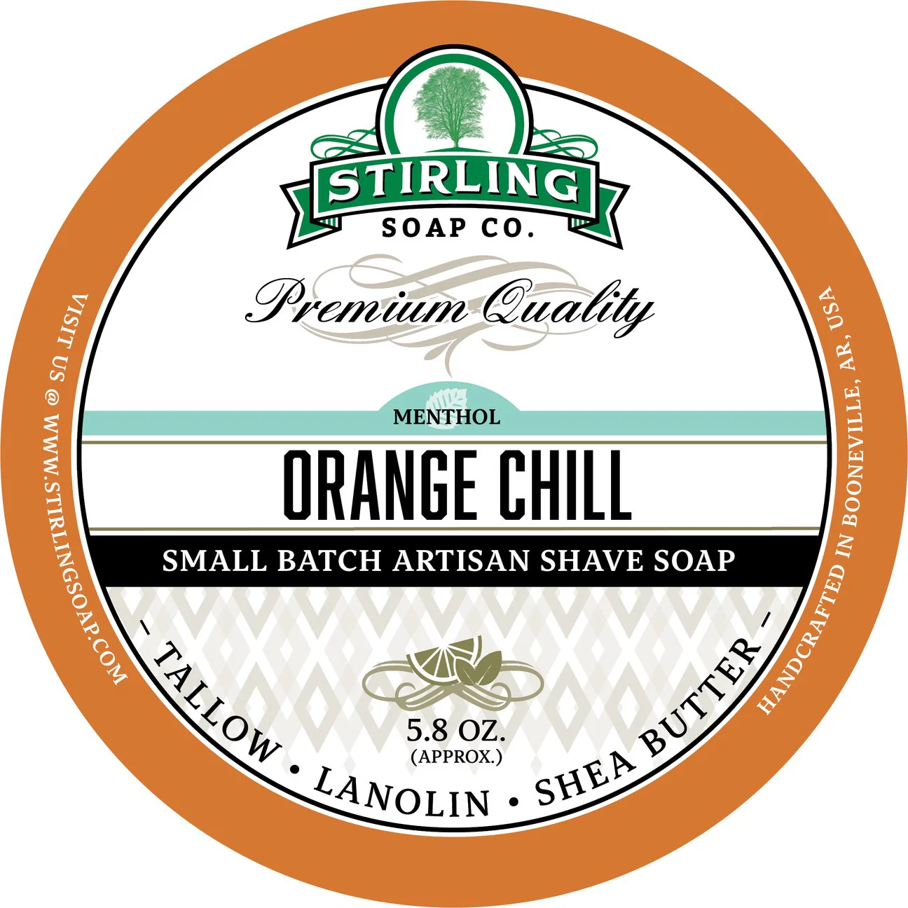 Stirling Soap Company Orange Chill Shave Soap 5.8oz - Image 2