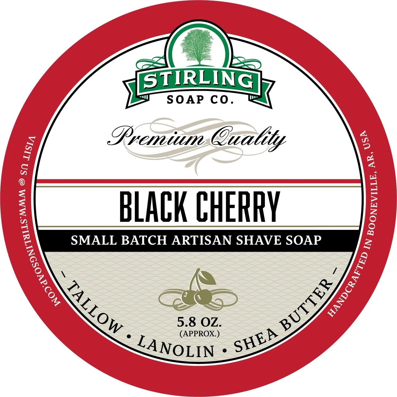 Stirling Soap Company Black Cherry Shave Soap 5.8oz - Image 2