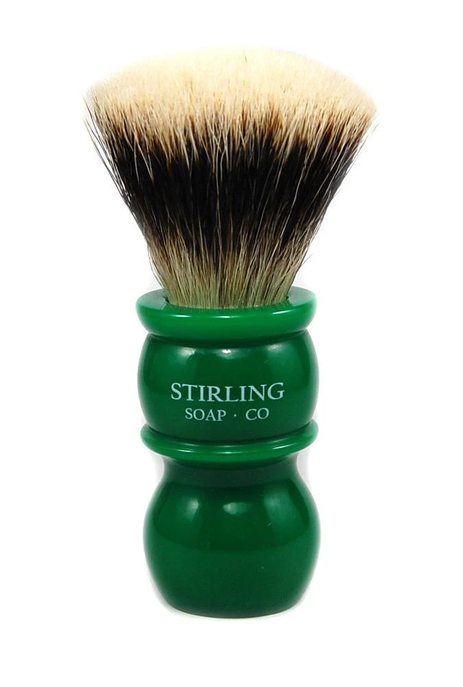 Stirling Soap Company Finest Badger Shaving Brush 24mm Fan Knot (Green) - Image 2