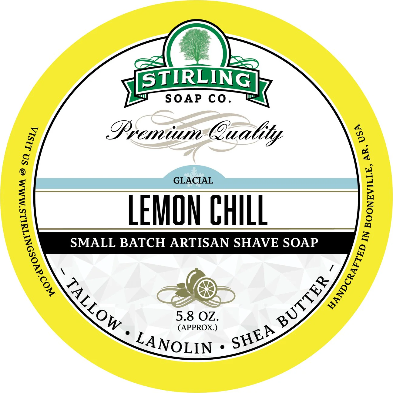 Stirling Soap Company Glacial Lemon Chill Shave Soap 5.8oz - Image 2