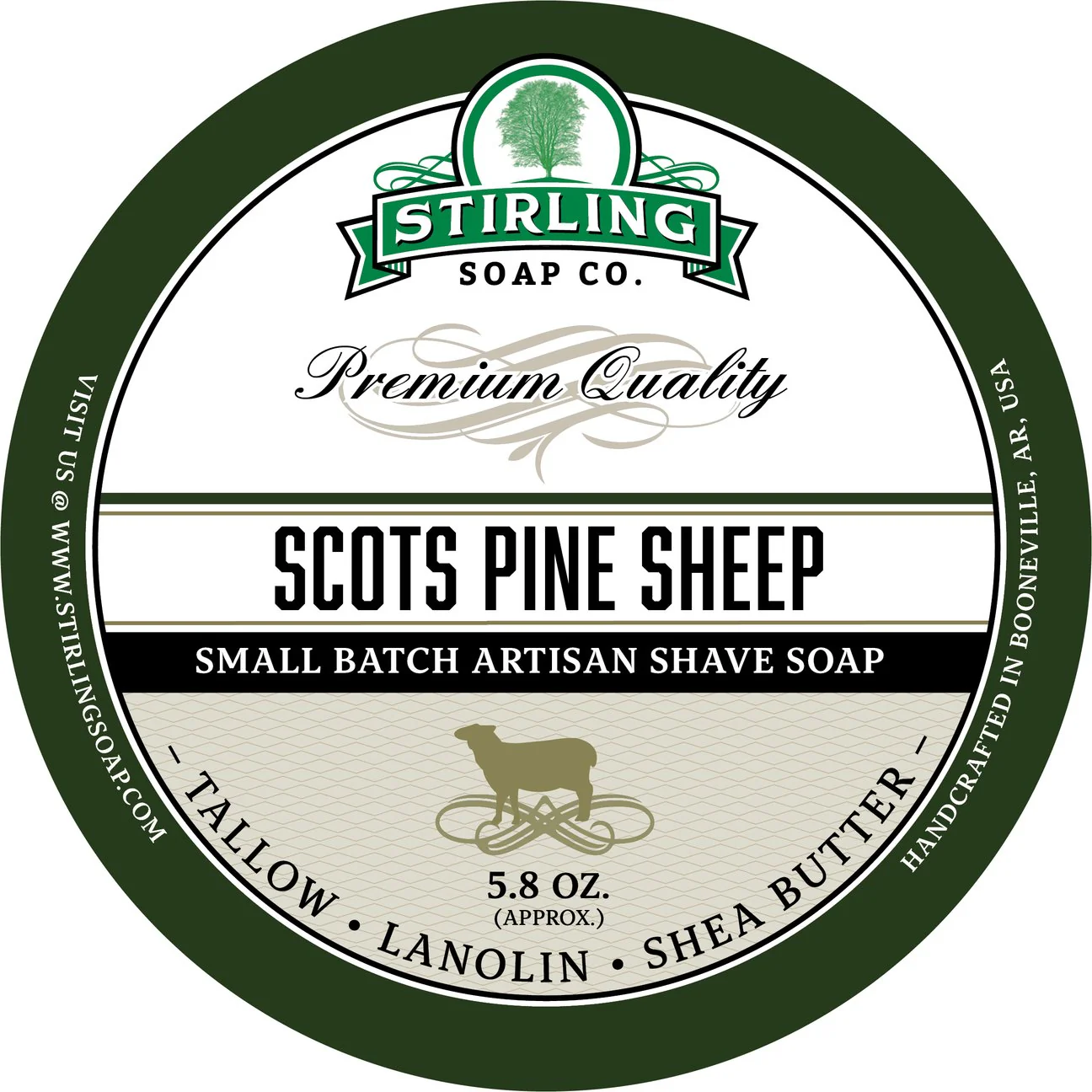 Stirling Soap Company Scots Pine Sheep Shave Soap 5.8oz