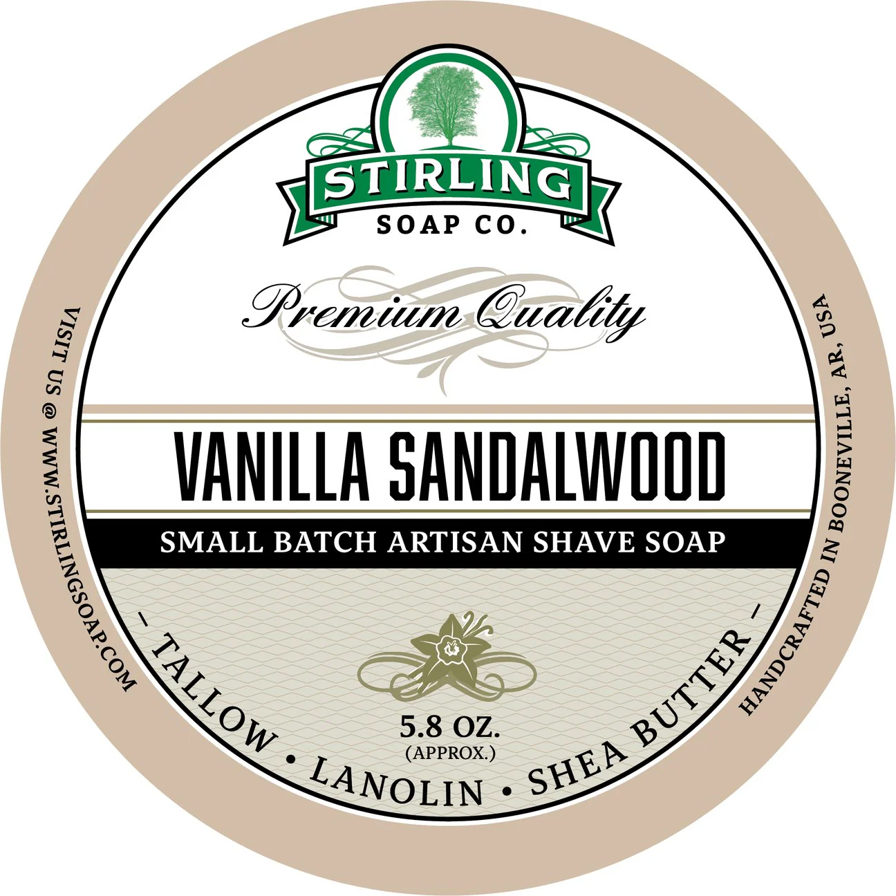 Stirling Soap Company Vanilla Sandalwood Shave Soap 5.8oz - Image 2