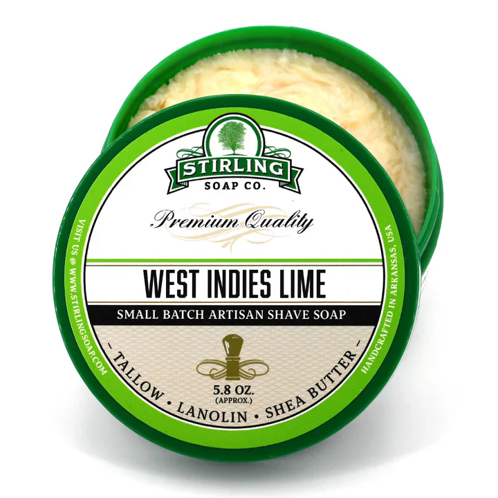 Stirling Soap Company West Indies Lime Shave Soap 5.8oz