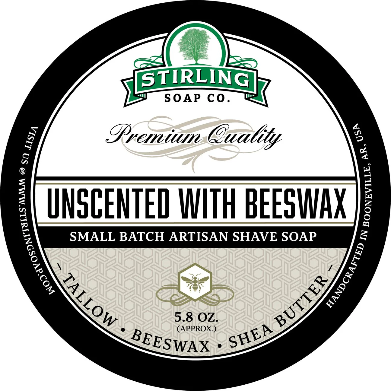 Stirling Soap Company Unscented With Beeswax Shave Soap 5.8oz - Image 2
