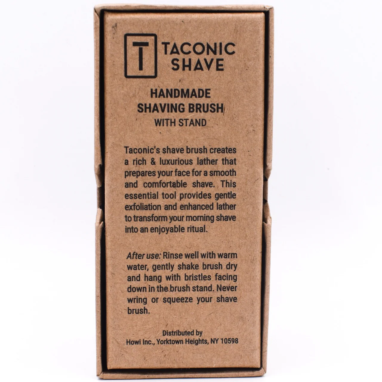 Taconic Shave Wood & Chrome Handle Mixed Badger Shave Brush & Stand - Image 5