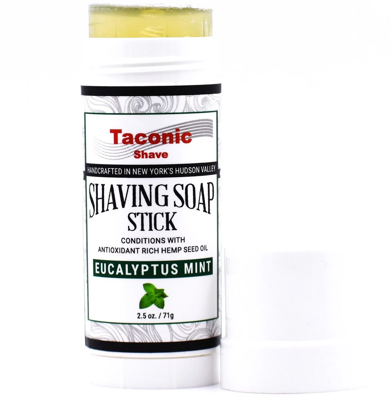 Taconic - Eucalyptus Mint - Shaving Soap Stick With Hemp Seed Oil - Image 2