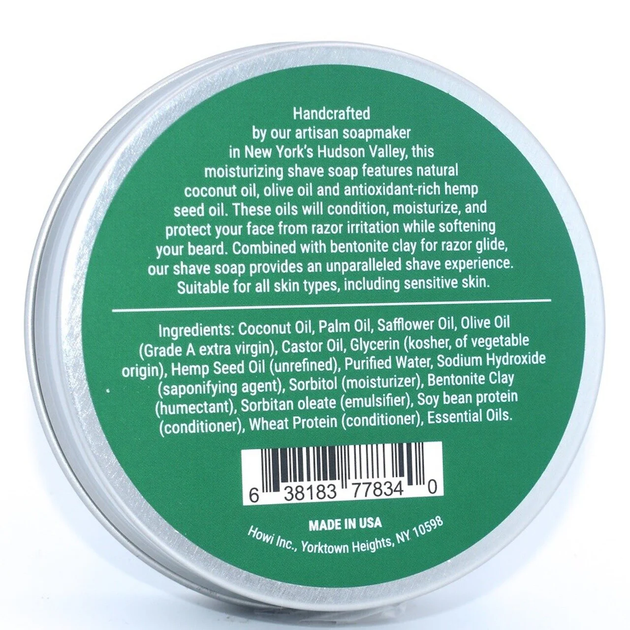 Taconic - Eucalyptus Mint - Shaving Soap With Hemp Seed Oil - Image 3