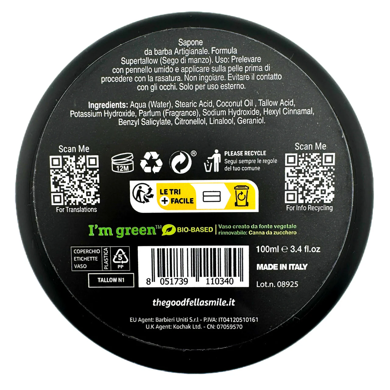 The GoodFellas Smile Tallow N1  Shaving Soap 100ml - Image 2