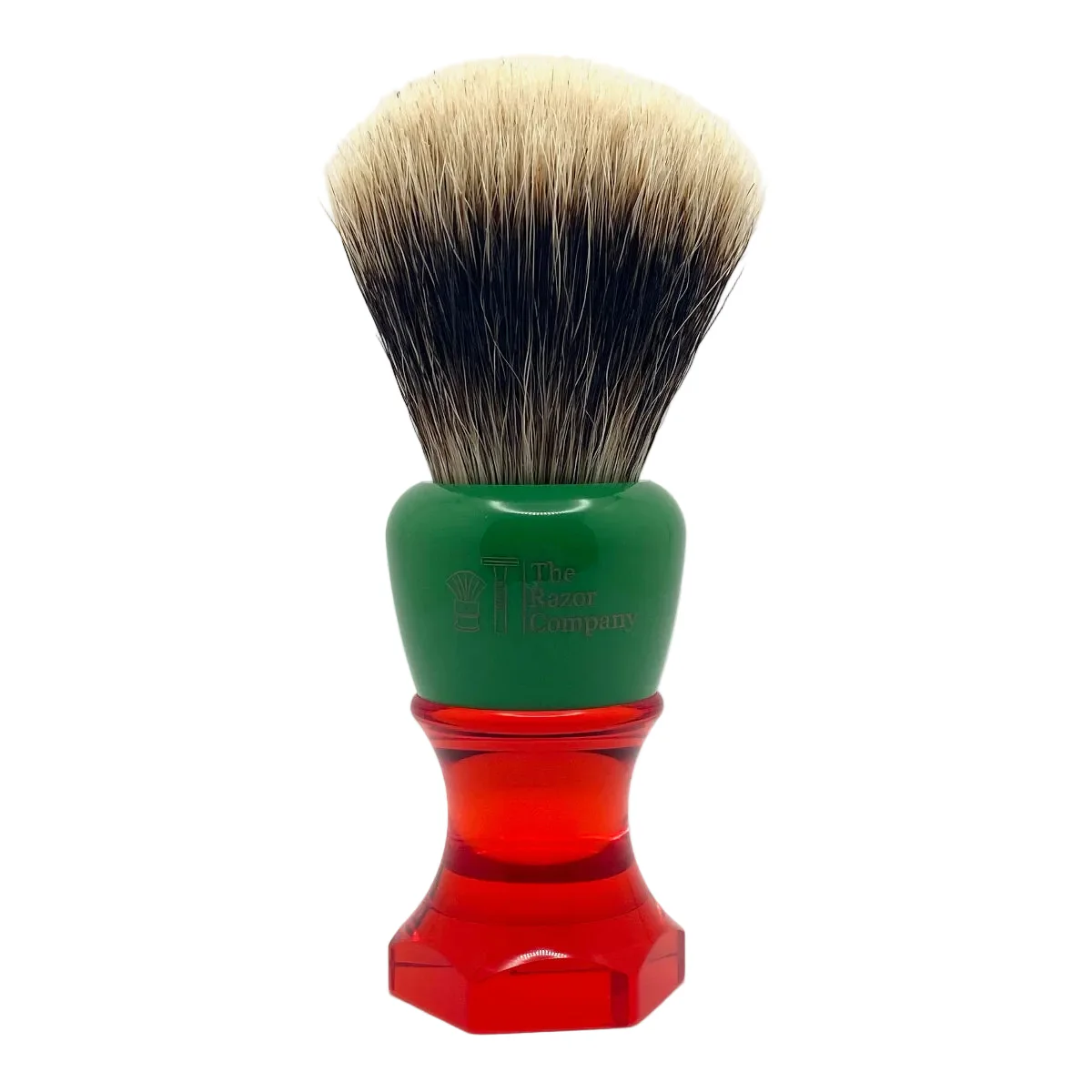 The Herald 26mm Shaving Brush Green & Red Resin Handle Choose Knot Type - Image 3