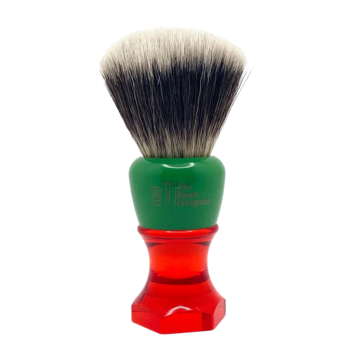 The Herald 26mm Shaving Brush Green & Red Resin Handle Choose Knot Type - Image 4