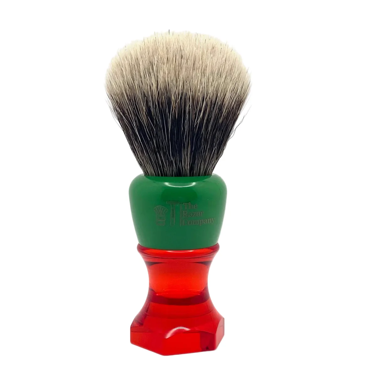 The Herald 26mm Shaving Brush Green & Red Resin Handle Choose Knot Type - Image 5