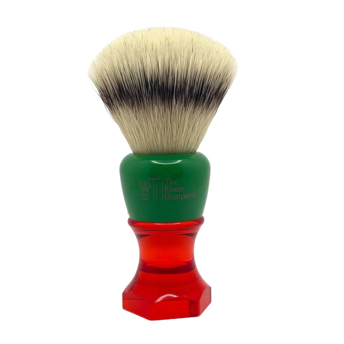 The Herald 26mm Shaving Brush Green & Red Resin Handle Choose Knot Type - Image 6