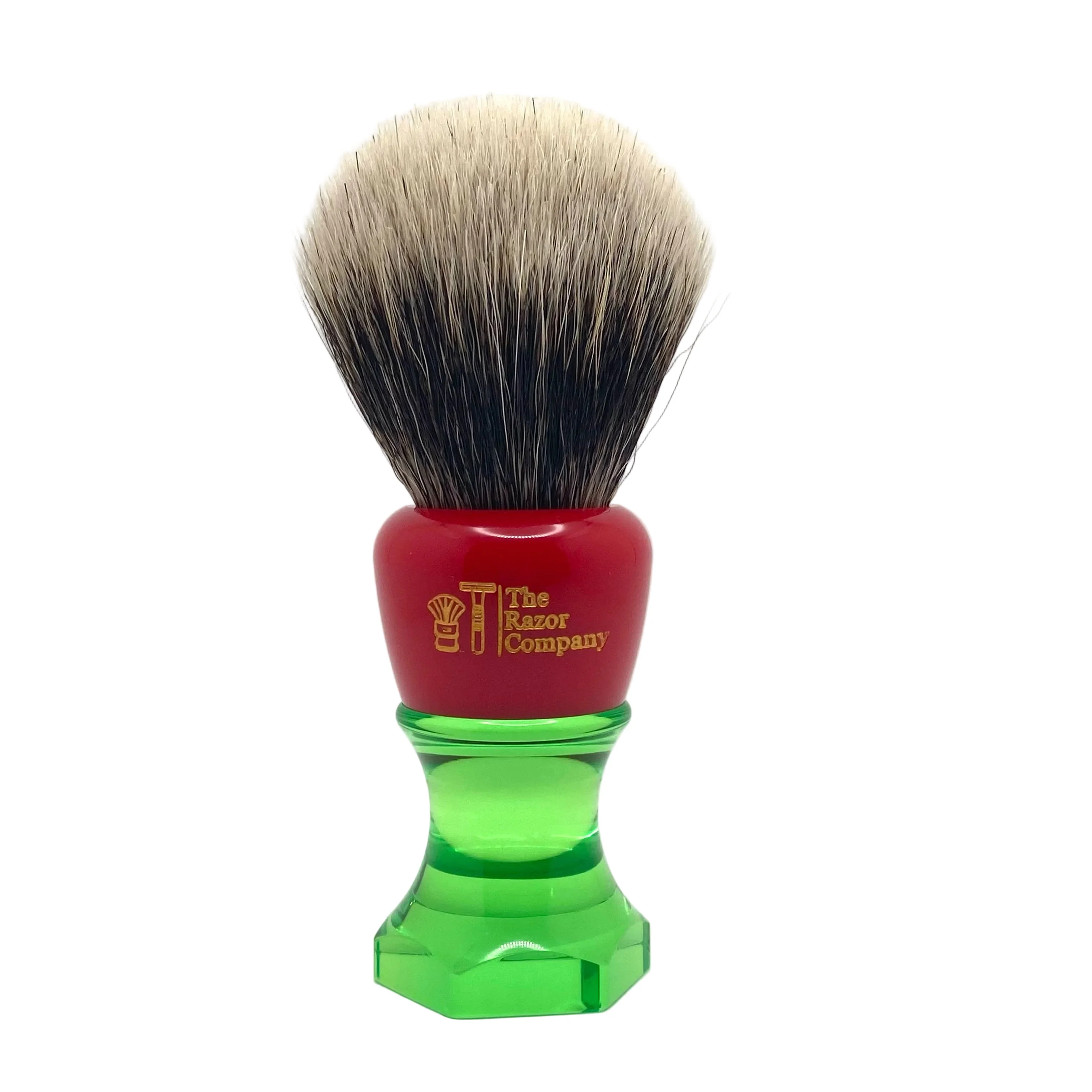 The Herald 26mm Shaving Brush Red & Green Resin Handle Choose Knot Type - Image 3