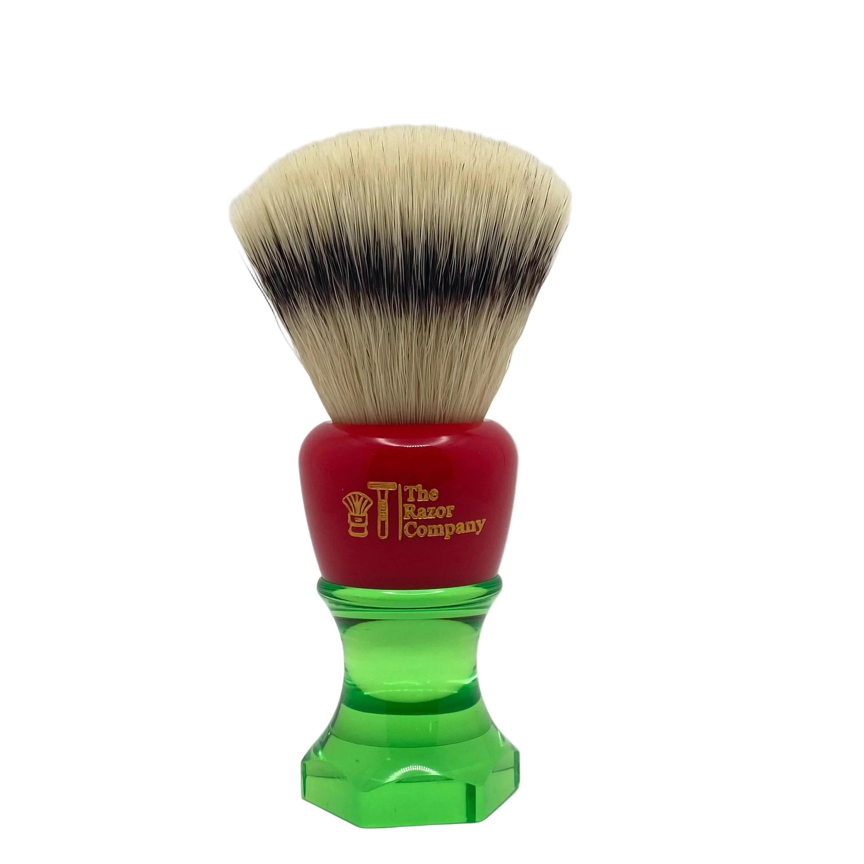 The Herald 26mm Shaving Brush Red & Green Resin Handle Choose Knot Type - Image 4