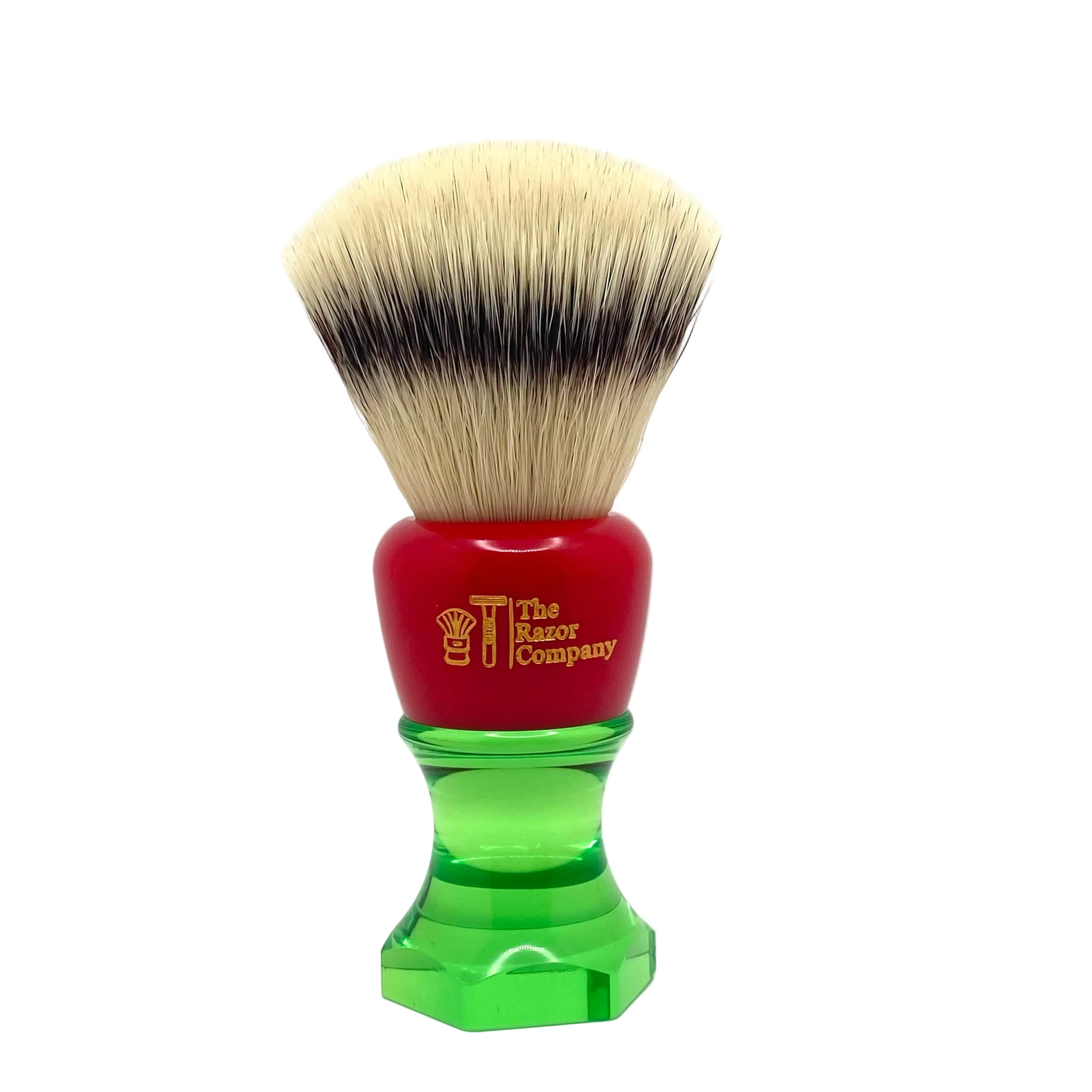 The Herald 26mm Shaving Brush Red & Green Resin Handle Choose Knot Type - Image 5
