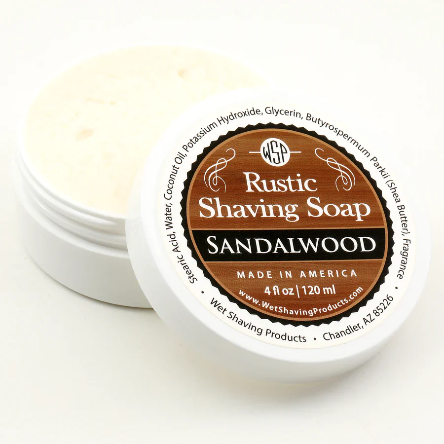 Wet Shaving Products Sandalwood Rustic Shaving Soap 4oz - Image 2