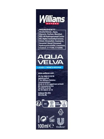 Williams Aqua Velva Aftershave Splash 100ml Glass Bottle Spanish Version - Image 3